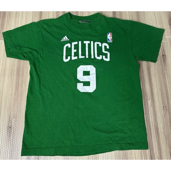NBA Boston Celtics #9 Rajon Rondo Adidas Boys T-Shirt Medium Green - Picture 1 of 5
